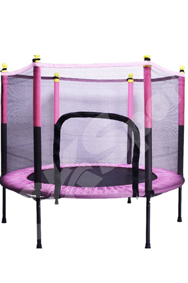 140CM Trambolin – Fileli Çocuk Spor ve Egzersiz Pembe Trambolini