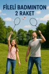 Fileli Badminton Raket 3 Toplu – Taşıma Filesi Dahil Raket Seti