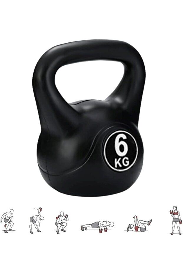 6 KG Kettlebell Siyah – Spor Salonu ve Ev Ağırlık Seti
