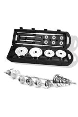 50KG Krom Çantalı Dambıl Seti – Ev Fitness, Kol ve Göğüs Ağırlığı