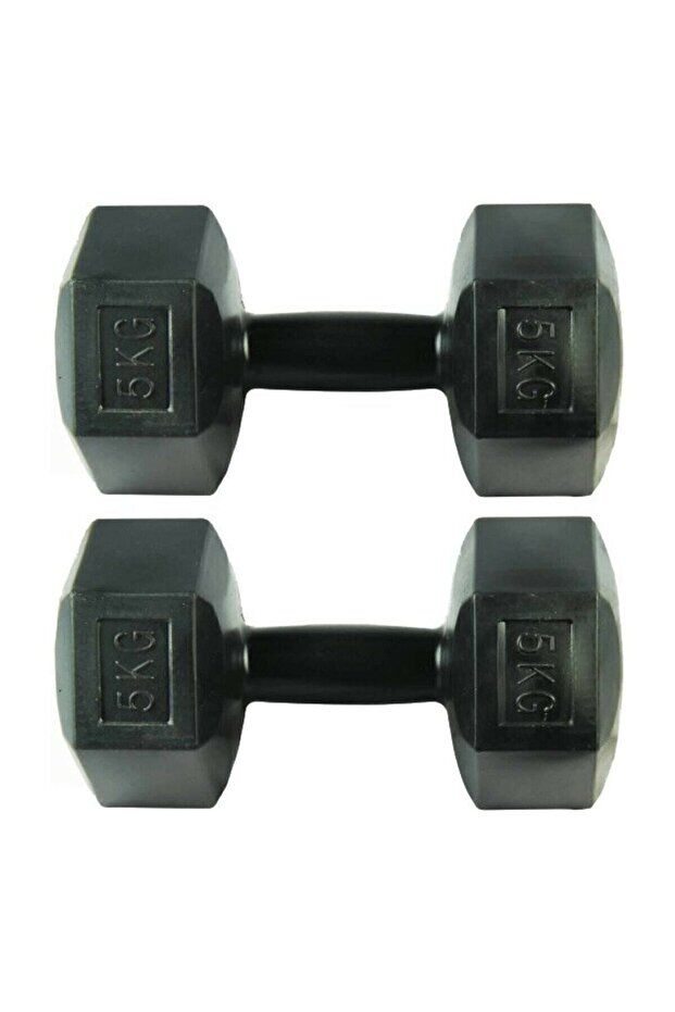 2x5 KG Dambıl – Siyah – Spor ve Crossfit Ağırlık Dambılı