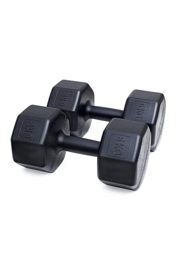 2x6 KG Dambıl – Siyah – Kol, Omuz ve Göğüs Kasları için Dambıl Seti