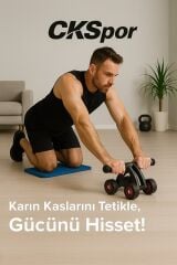 4 Tekerlekli Mekik Aleti – Karın Kası Çalıştırma & Evde Spor Ekipmanı