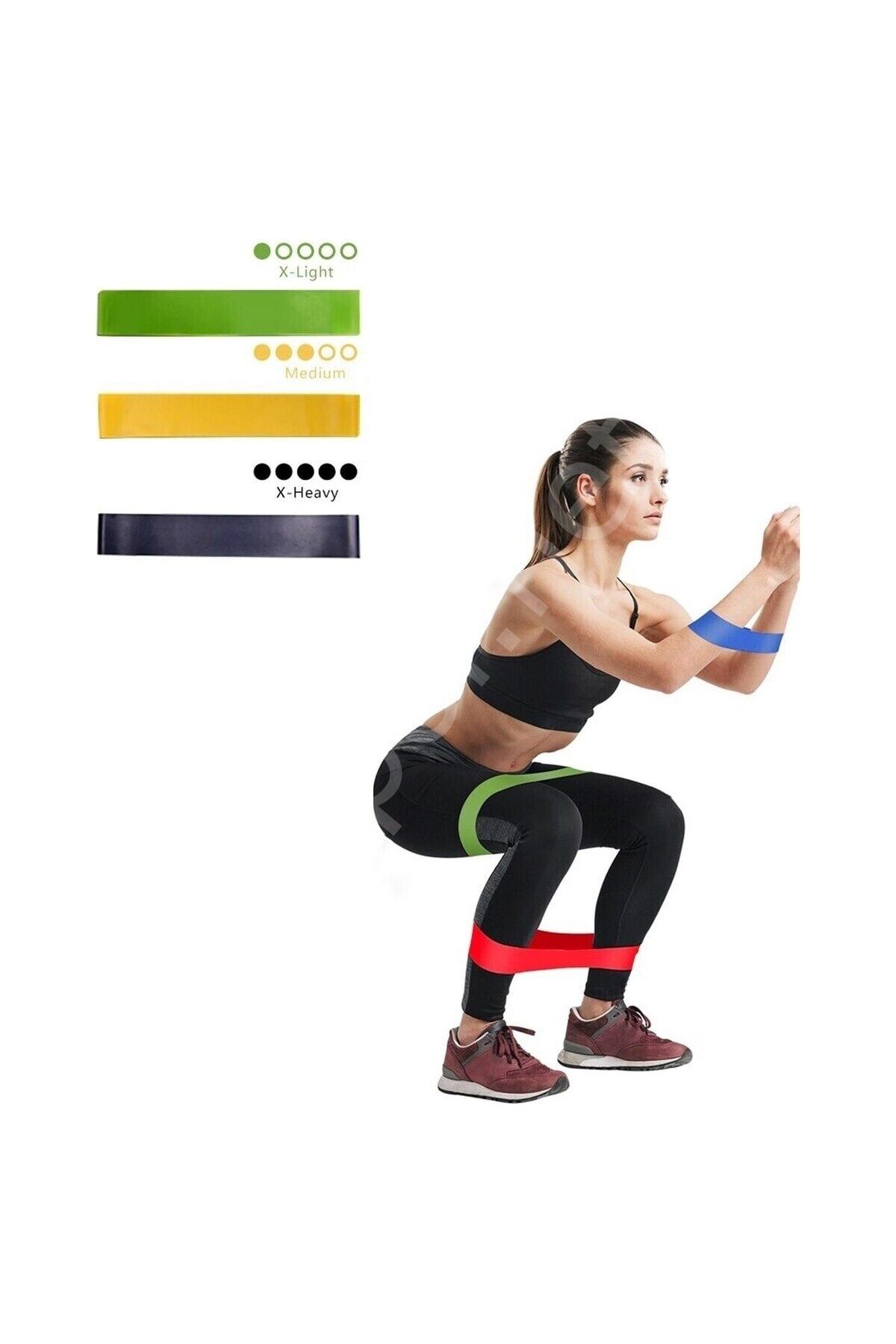 3 Lü Farklı Dirençte Aerobik Bandı Hafif Orta Sert Pilates Fitness Squat Çalışma Lastiği