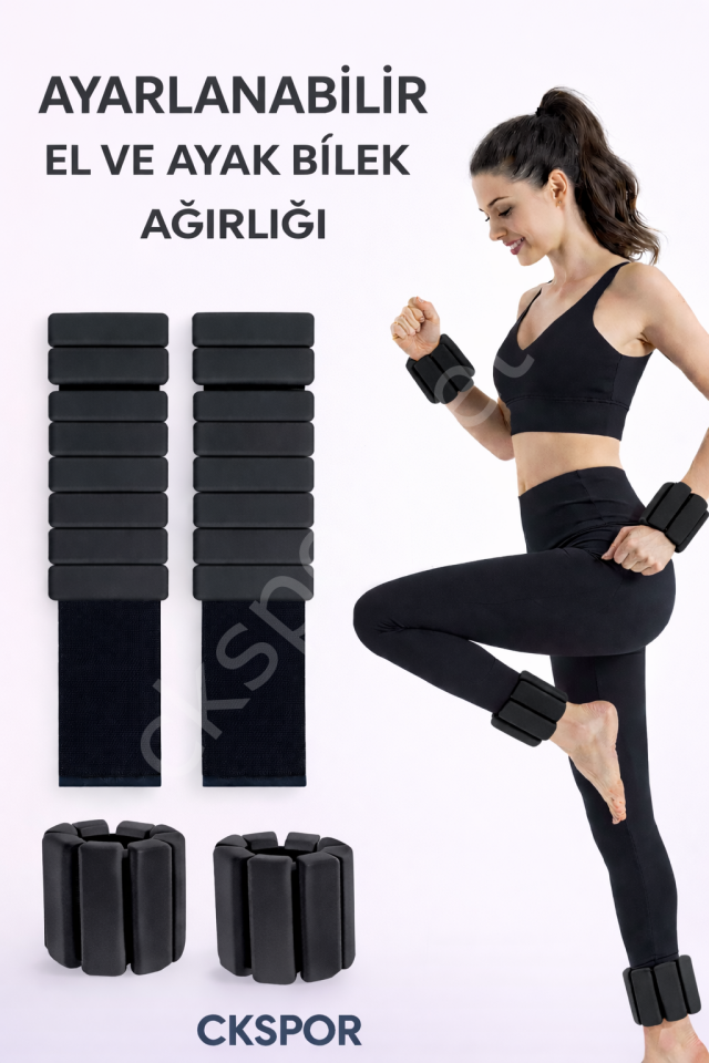 CKSPOR Ayarlanabilir Bilek ve Ayak Ağırlığı 500 gr x 2 Adet – Fitness ve Antrenman Aksesuarı