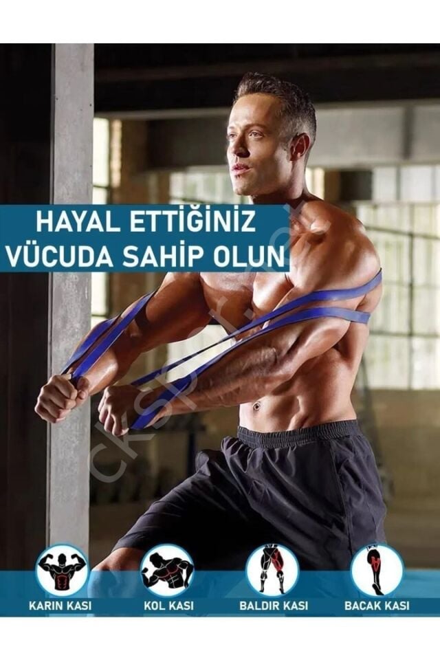 CKSpor 50 Kg Çift Sert Loop Direnç Bandı / Barfiks Lastiği Süper Loop Bandı