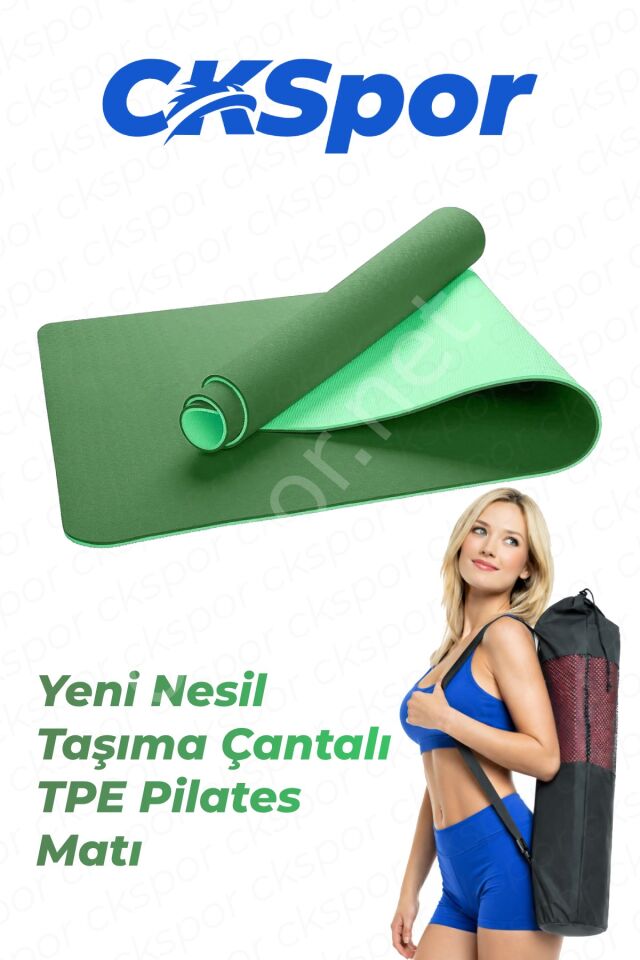 6 mm TPE Kaymaz Pilates Yoga Matı 180x60 cm Taşıma Çantalı Profesyonel Spor Matı – Özel Seri