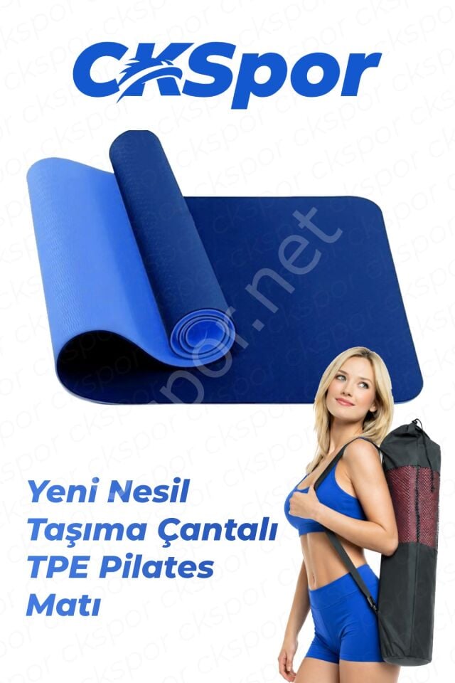 6 mm TPE Kaymaz Pilates Yoga Matı 180x60 cm Taşıma Çantalı Profesyonel Spor Matı – Özel Seri