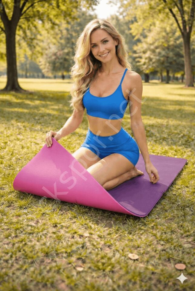 Profesyonel TPE Yoga Matı 6 mm – Kaymaz Taban Çift Katmanlı Spor Matı