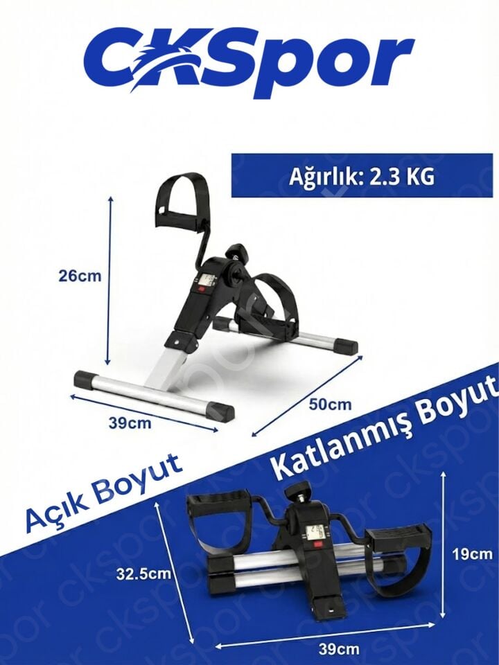 Mini Taşınabilir El ve Ayak Kondisyon Bisikleti - Katlanabilir LCD Ekranlı Masa Altı Egzersiz Aleti