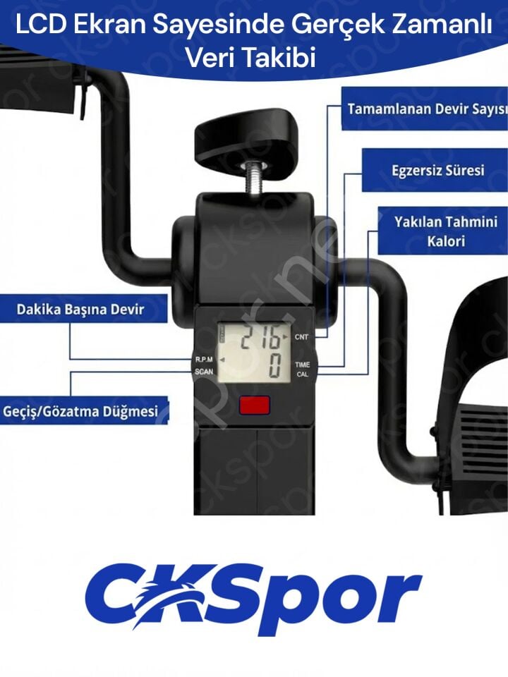Mini Taşınabilir El ve Ayak Kondisyon Bisikleti - Katlanabilir LCD Ekranlı Masa Altı Egzersiz Aleti