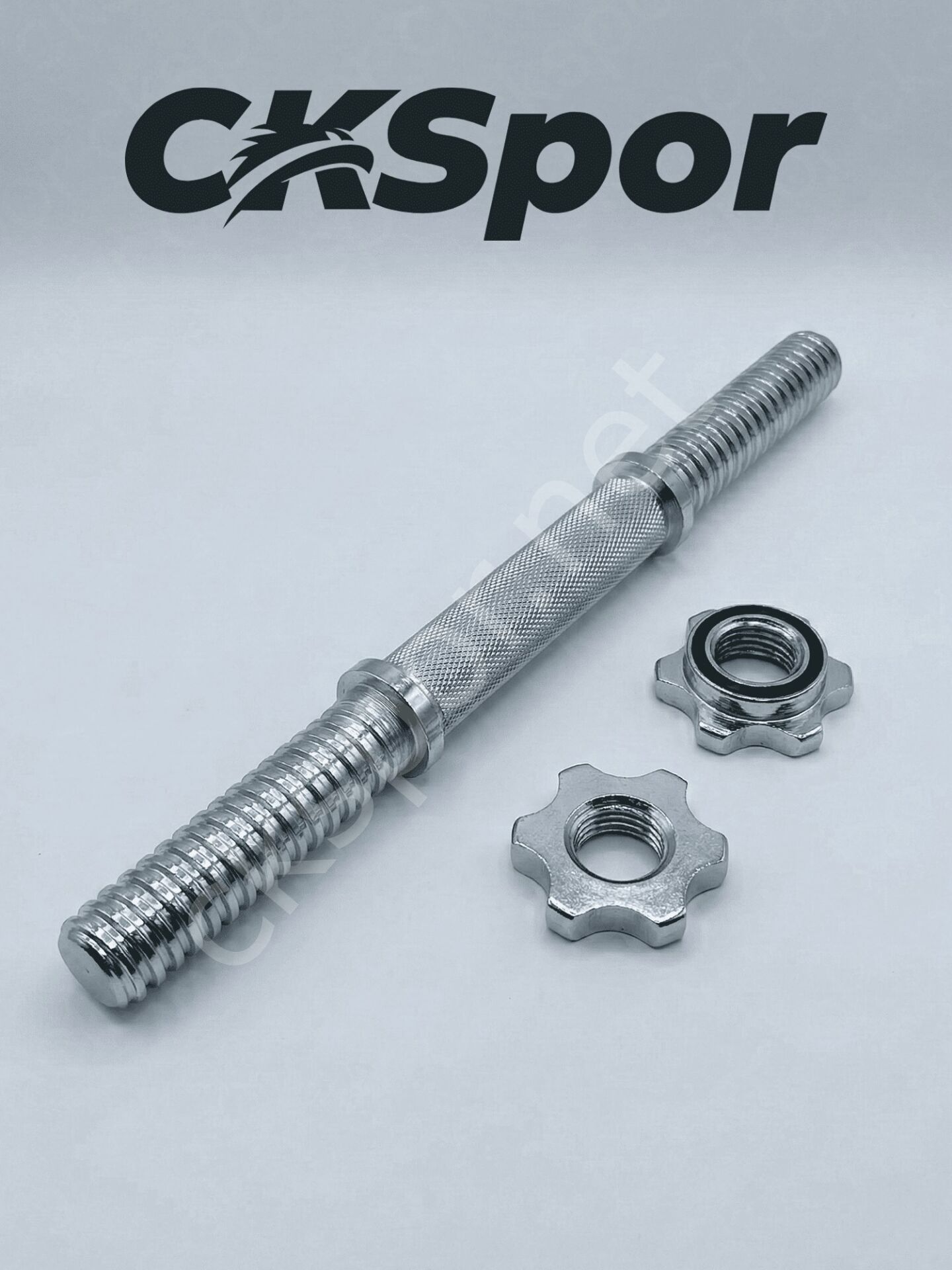 35 CM Krom Dumbbell Barı - Yıldız Vidalı Çelik Ağırlık Barı (20 mm Çap)