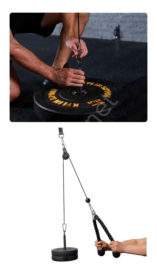 Ev Tipi Tek Makara Fitness Seti Lat Pulldown Sırt Çekiş Triceps Biceps Egzersiz Çalışma İstasyonu