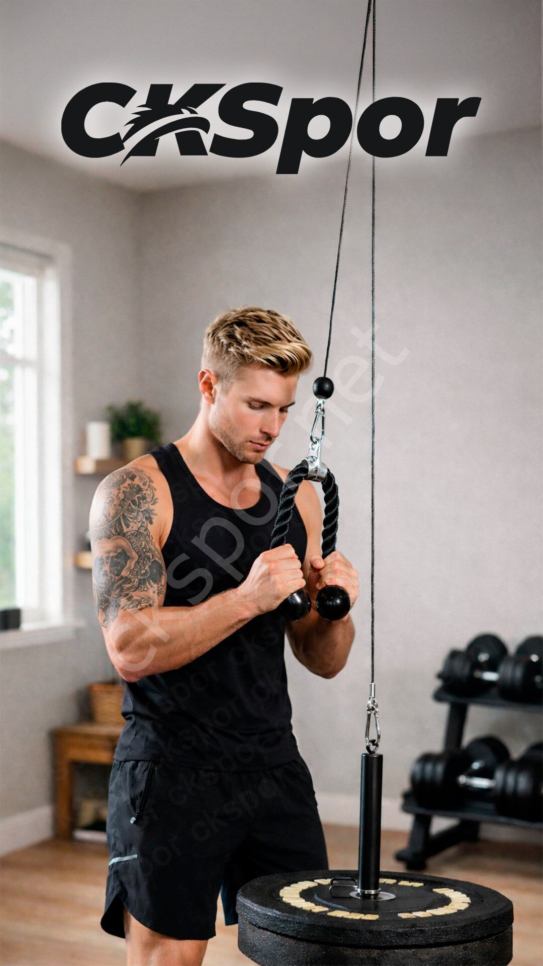 Ev Tipi Tek Makara Fitness Seti Lat Pulldown Sırt Çekiş Triceps Biceps Egzersiz Çalışma İstasyonu