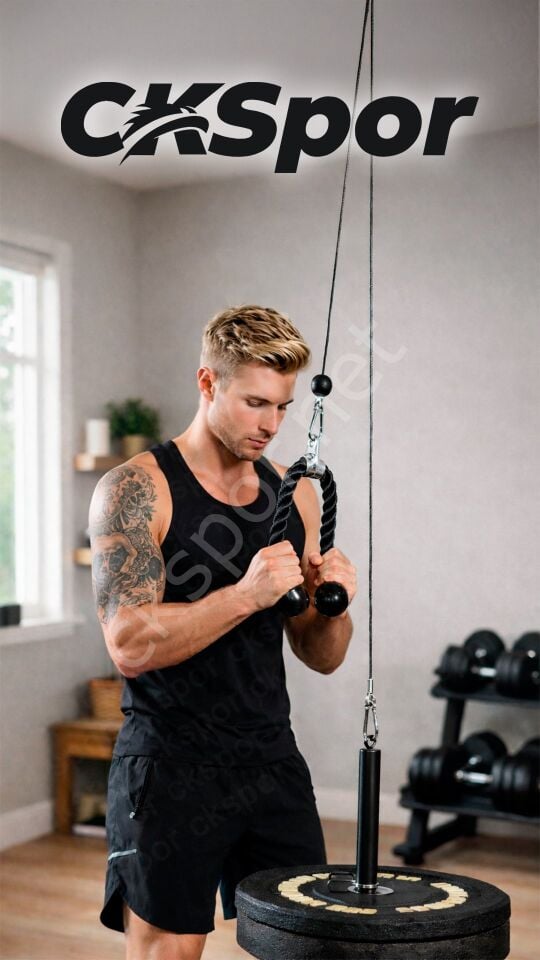 Ev Tipi Tek Makara Fitness Seti Lat Pulldown Sırt Çekiş Triceps Biceps Egzersiz Çalışma İstasyonu