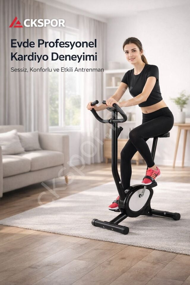 Dikey Kondisyon Bisikleti LCD Ekranlı Ayarlanabilir Dirençli Ev Tipi Kardiyo Bisikleti