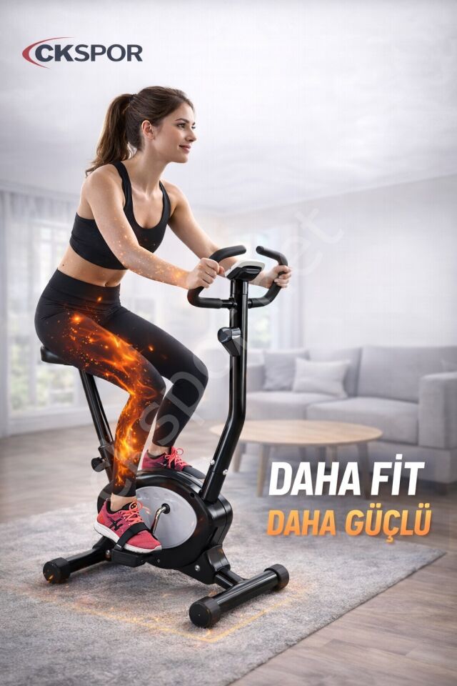 Dikey Kondisyon Bisikleti LCD Ekranlı Ayarlanabilir Dirençli Ev Tipi Kardiyo Bisikleti