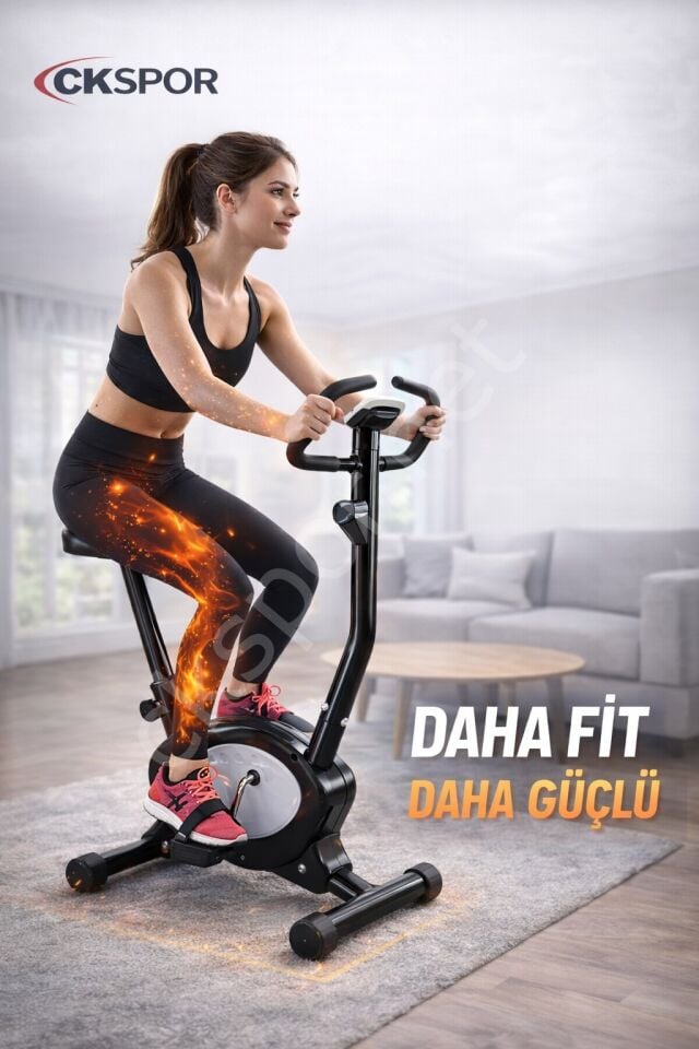 Dikey Kondisyon Bisikleti LCD Ekranlı Ayarlanabilir Dirençli Ev Tipi Kardiyo Bisikleti