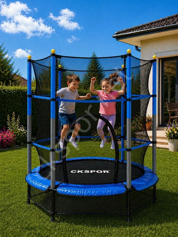 140 cm (55 inç) Tam Boy Koruma Fileli Çocuk Trambolini Güvenlik Fileli Trambolin