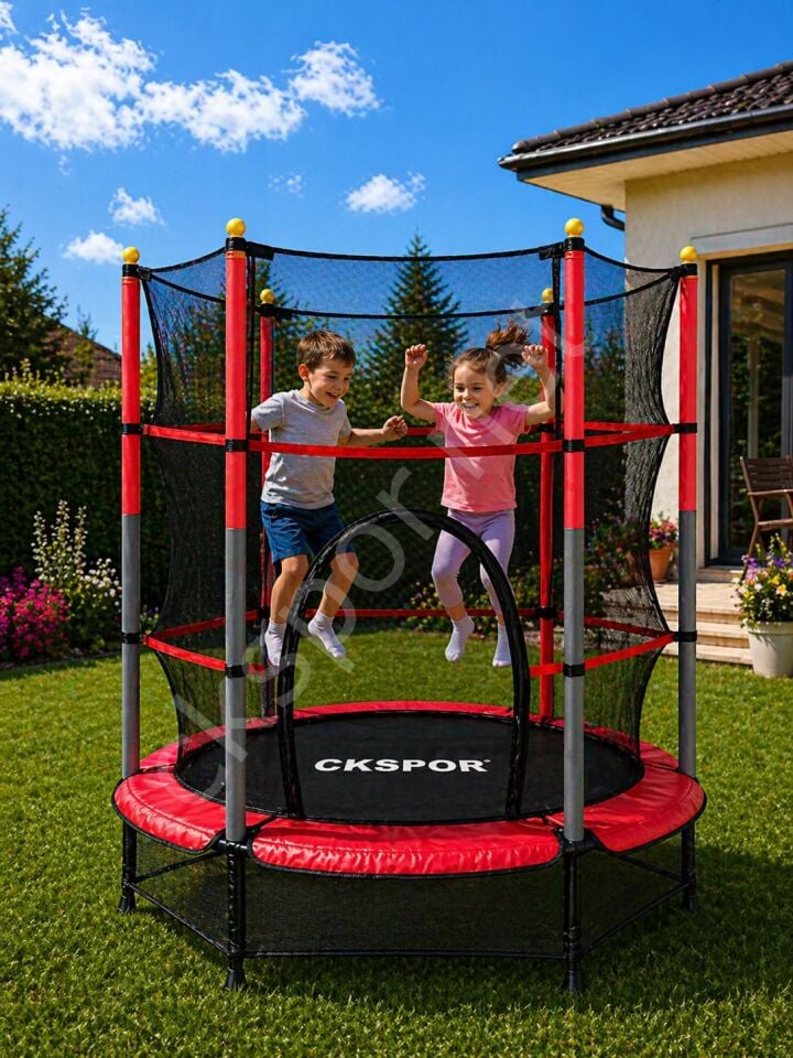 140 cm (55 inç) Tam Boy Koruma Fileli Çocuk Trambolini Güvenlik Fileli Trambolin