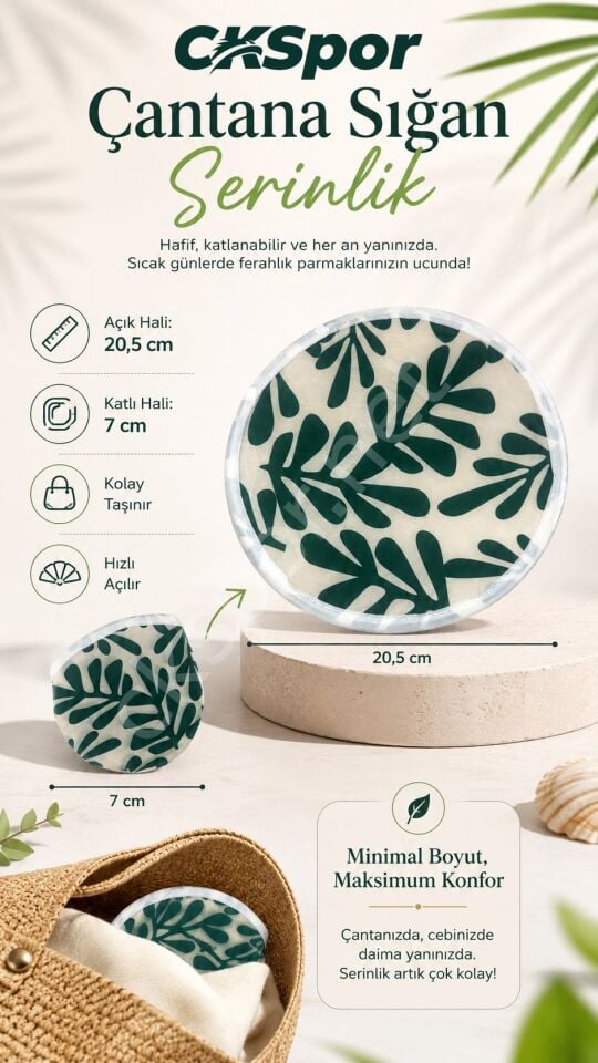 CKSPOR Katlanır Yelpaze Taşınabilir Mini El Yelpazesi 20,5 cm