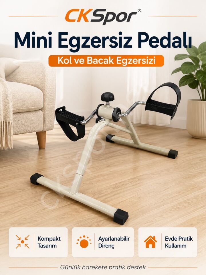 CKSpor Pratik Mini Egzersiz Bisikleti Kol Bacak Pedalı Kondisyon Bisikleti