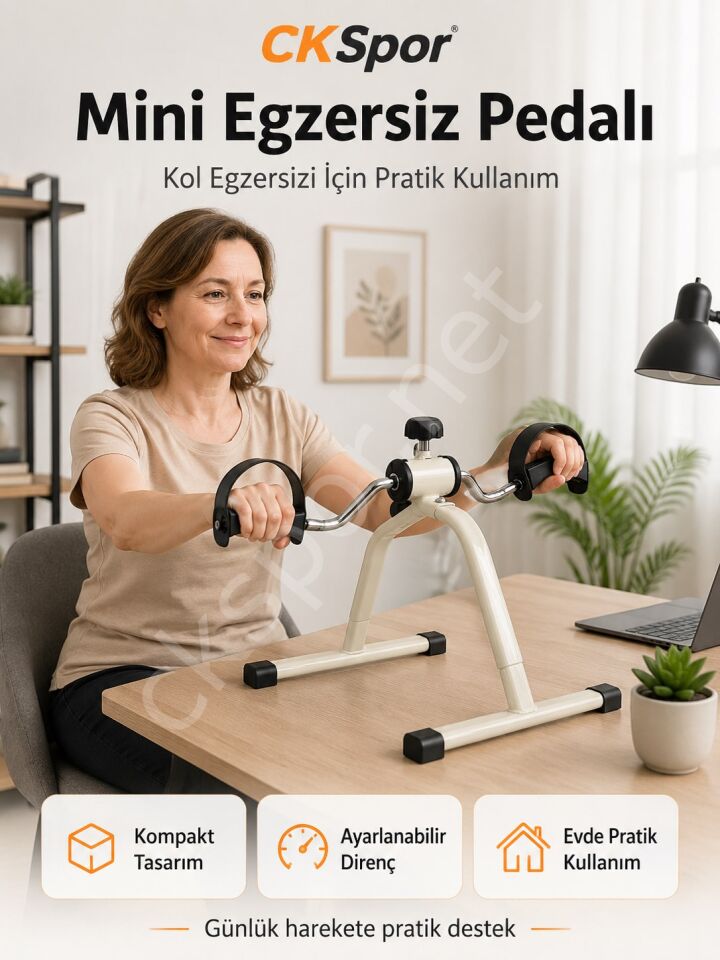 CKSpor Pratik Mini Egzersiz Bisikleti Kol Bacak Pedalı Kondisyon Bisikleti