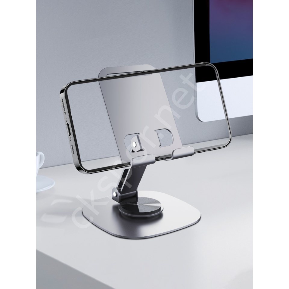 ACL ATD-02 360 Derece Dönebilen Metalik Telefon ve Tablet Masaüstü Standı – Teleskopik ve Katlanabilir