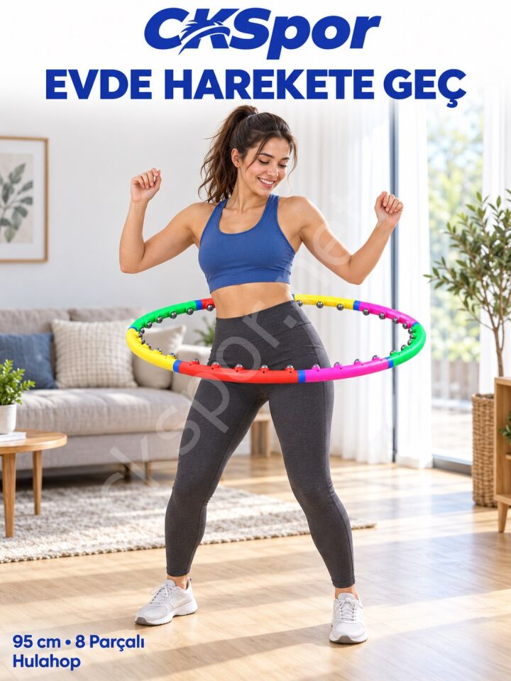CKSPOR Masajlı Hulahop 95 cm 8 Parçalı 1100 gr Ağırlıklı Egzersiz Çemberi