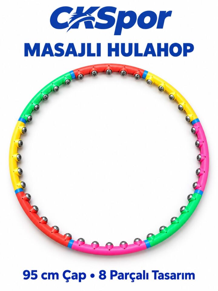 CKSPOR Masajlı Hulahop 95 cm 8 Parçalı 1100 gr Ağırlıklı Egzersiz Çemberi