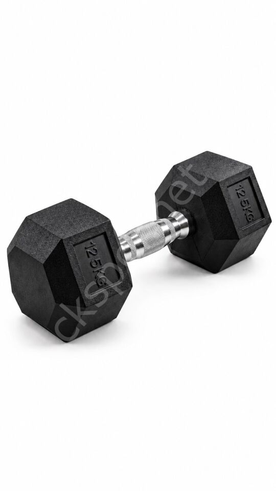 CKSPOR 12,5 Kg Altıgen Kauçuk Dambıl Hex Dumbbell Fitness Kuvvet Antrenmanı Ağırlığı