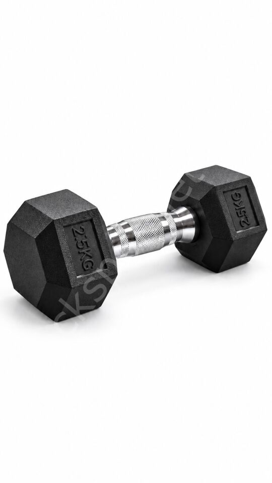 CKSPOR 2,5 Kg Altıgen Kauçuk Dambıl Hex Dumbbell Fitness Kuvvet Antrenmanı Ağırlığı