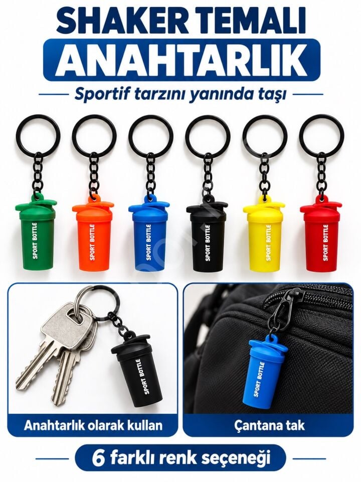 CKSpor Spor Matarası Temalı Anahtarlık Fitness Tasarımlı Çanta Aksesuarı Charm A-36