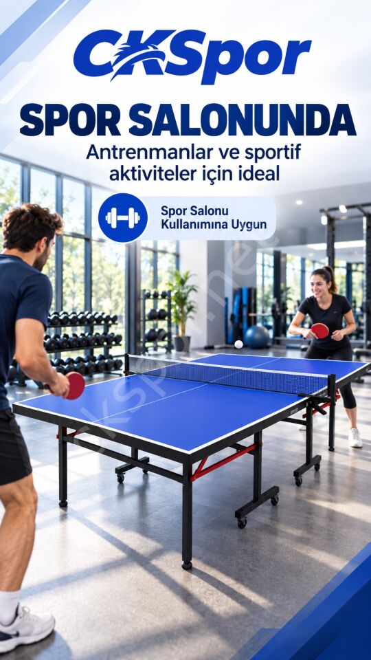 CKSPOR Profesyonel Katlanabilir Masa Tenisi Masası Fileli Tekerlekli MDF Ping Pong Masası