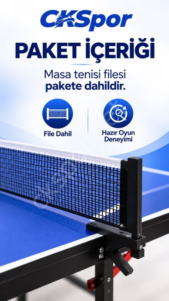 CKSPOR Profesyonel Katlanabilir Masa Tenisi Masası Fileli Tekerlekli MDF Ping Pong Masası