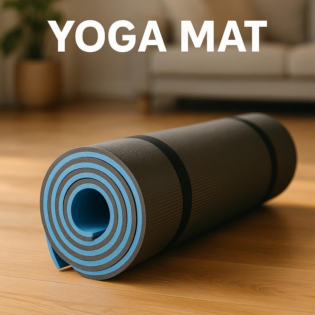 16MM Mavi-Siyah Pilates Matı – Ekstra Kalın Yoga ve Egzersiz Minderi