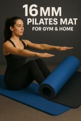 16MM Mavi-Siyah Pilates Matı – Ekstra Kalın Yoga ve Egzersiz Minderi