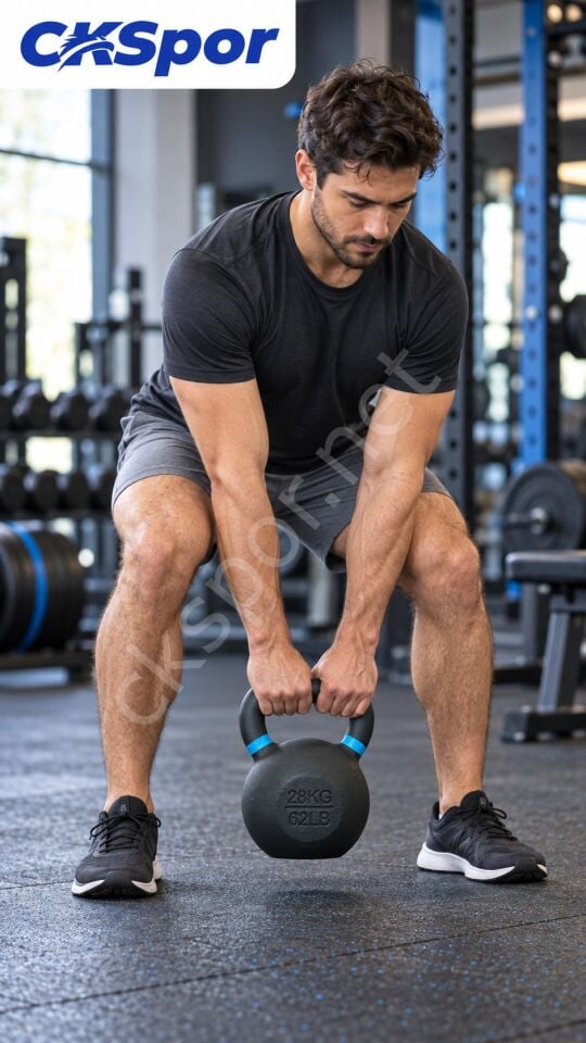 CKSPOR 28 kg Döküm Kettlebell Çaydanlık Dambıl – Fitness ve Fonksiyonel Antrenman Ağırlığı