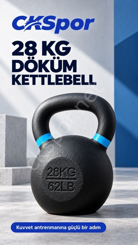 CKSPOR 28 kg Döküm Kettlebell Çaydanlık Dambıl – Fitness ve Fonksiyonel Antrenman Ağırlığı