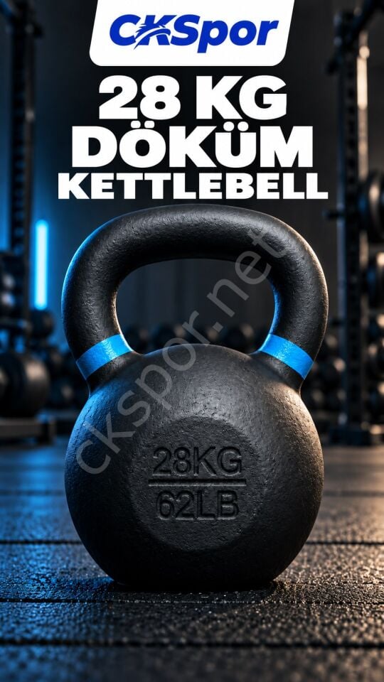 CKSPOR 28 kg Döküm Kettlebell Çaydanlık Dambıl – Fitness ve Fonksiyonel Antrenman Ağırlığı