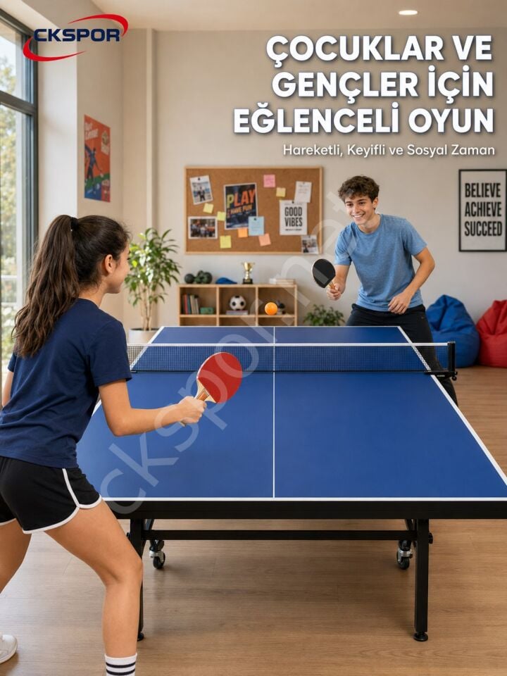 CKSPOR Masa Tenisi Seti 2 Raket 4 Top ve Portatif File – Pinpon Oyun Seti