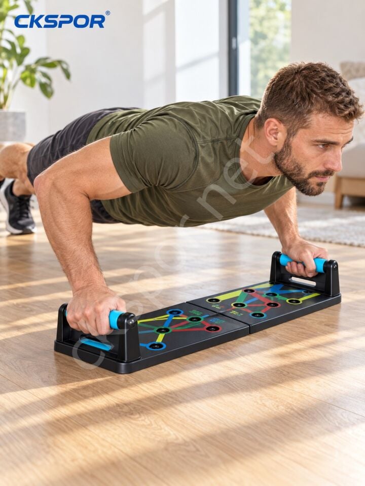 CKSPOR Katlanabilir Renk Kodlu Şınav Tahtası Push Up Board Üst Vücut Antrenman Aleti