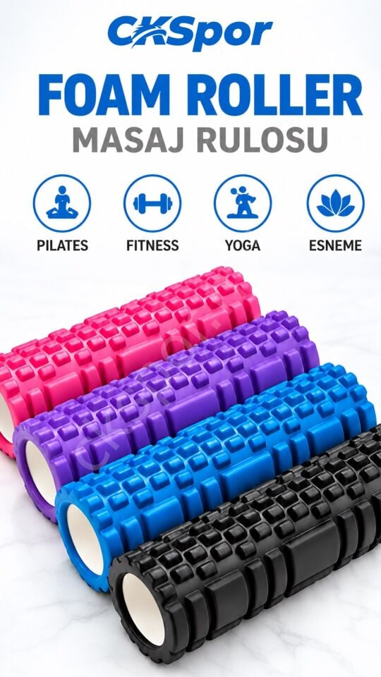 CKSPOR Foam Roller 30 cm Tırtıklı Masaj Rulosu Pilates Yoga Fitness Esneme ve Kas Masajı Egzersiz