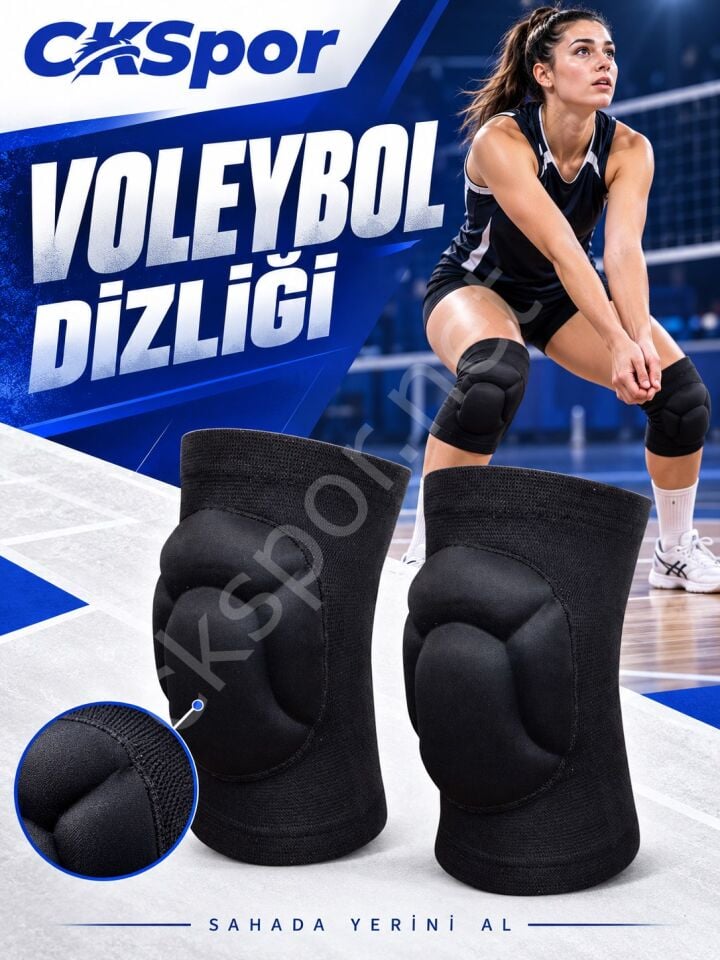 CKSPOR Voleybol Dizliği 1 Çift – Sünger Pedli Esnek Spor Diz Koruyucu