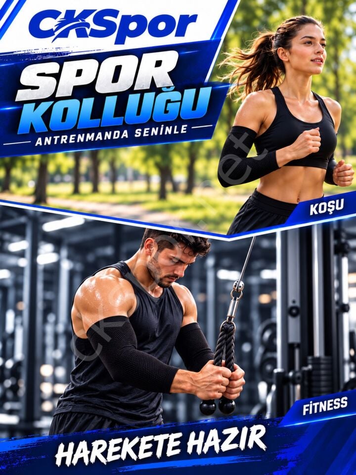 CKSPOR Esnek Spor Kolluğu 1 Çift Basketbol Koşu Fitness Antrenman Kol ve Dirsek Kolluğu