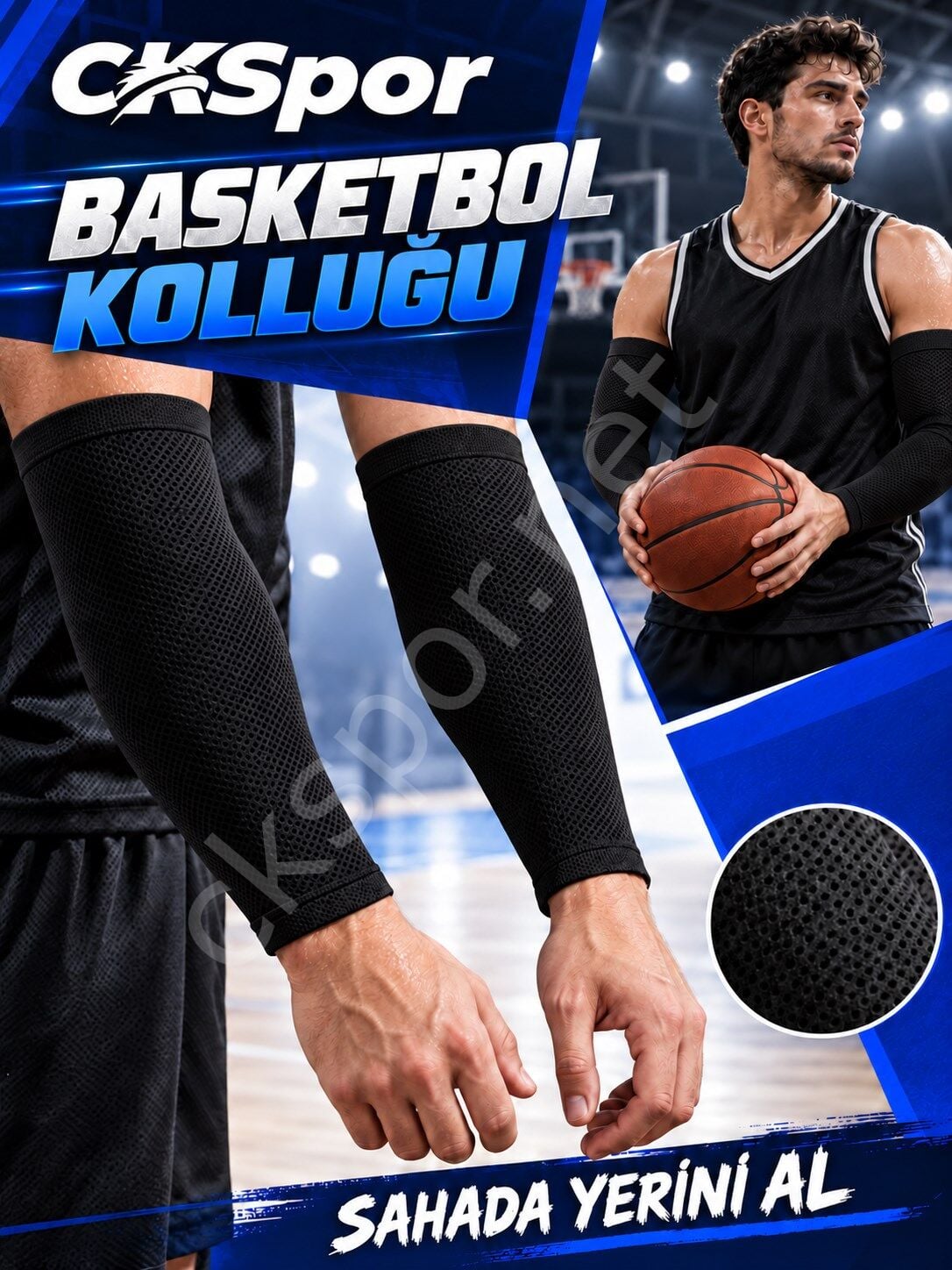 CKSPOR Esnek Spor Kolluğu 1 Çift Basketbol Koşu Fitness Antrenman Kol ve Dirsek Kolluğu