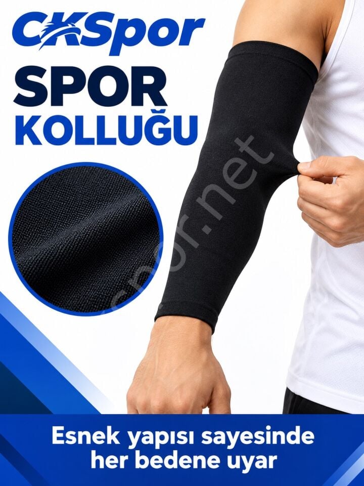 CKSPOR Esnek Spor Kolluğu 1 Çift Basketbol Koşu Fitness Antrenman Kol ve Dirsek Kolluğu