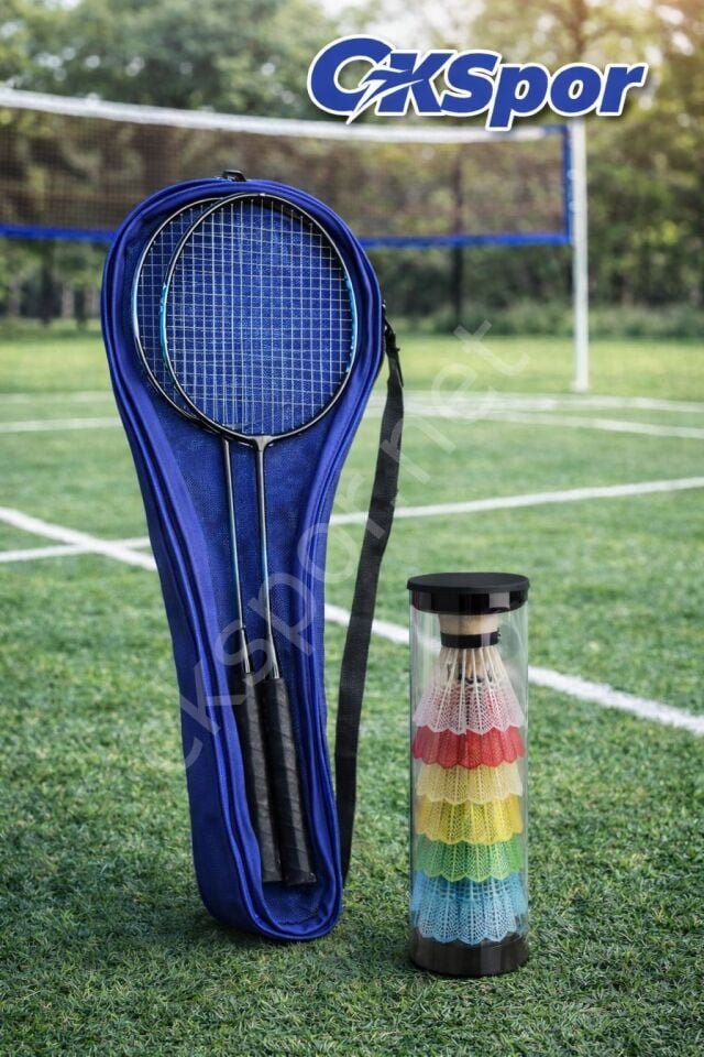 Badminton Seti Taşıma Çantalı 2 Adet Raket + 6’lı Kutulu Badminton Topu
