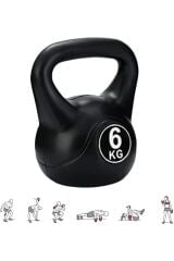 6 KG Kettlebell Siyah – Spor Salonu ve Ev Ağırlık Seti