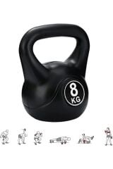 8 KG Kettlebell Siyah – Fitness, Kas ve Dayanıklılık Çalışması